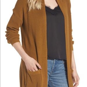 BP long cardigan with pockets-mustard yellow